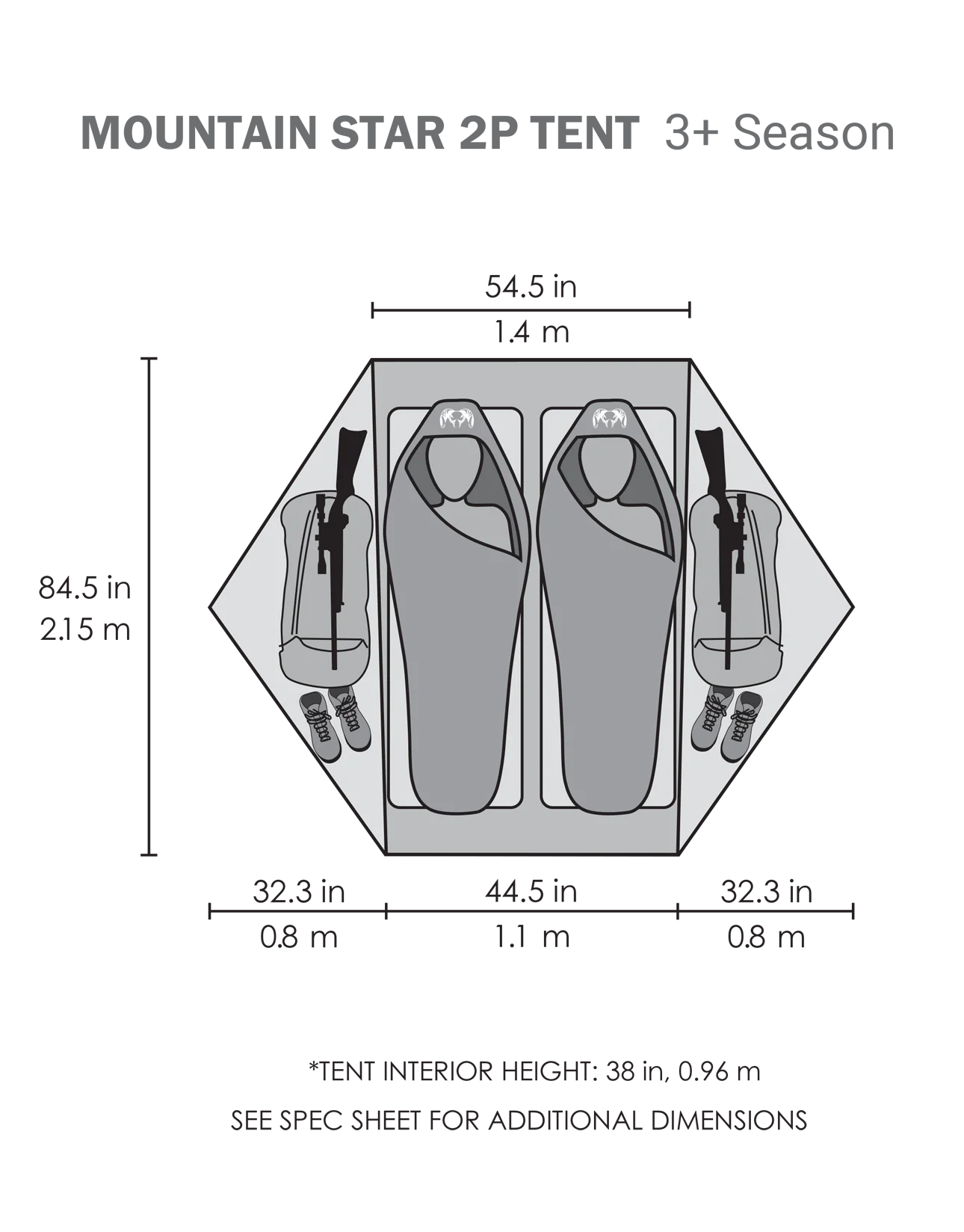 Mountain Star 2 Person Tent | Gunmetal-Orange - Image 18